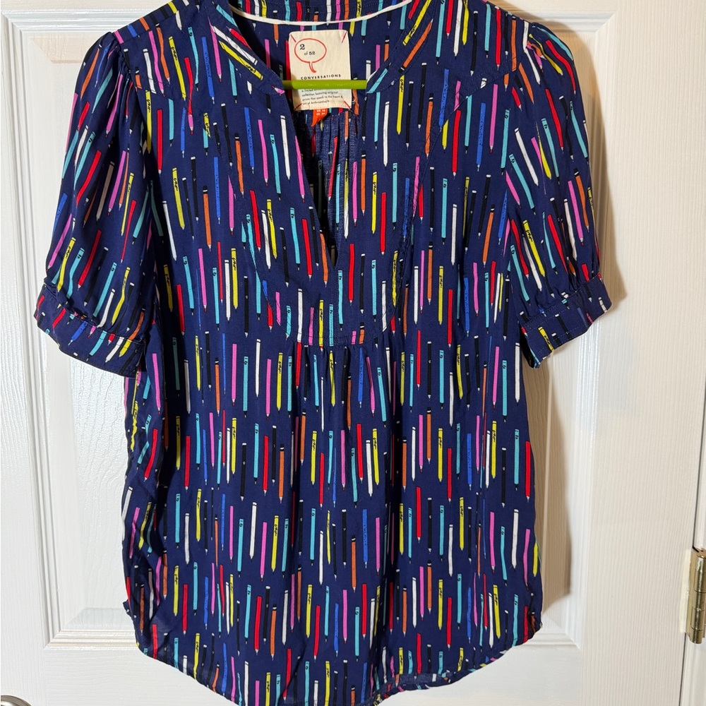 Anthropologie 52 Conversations Pencil Blouse Size 6